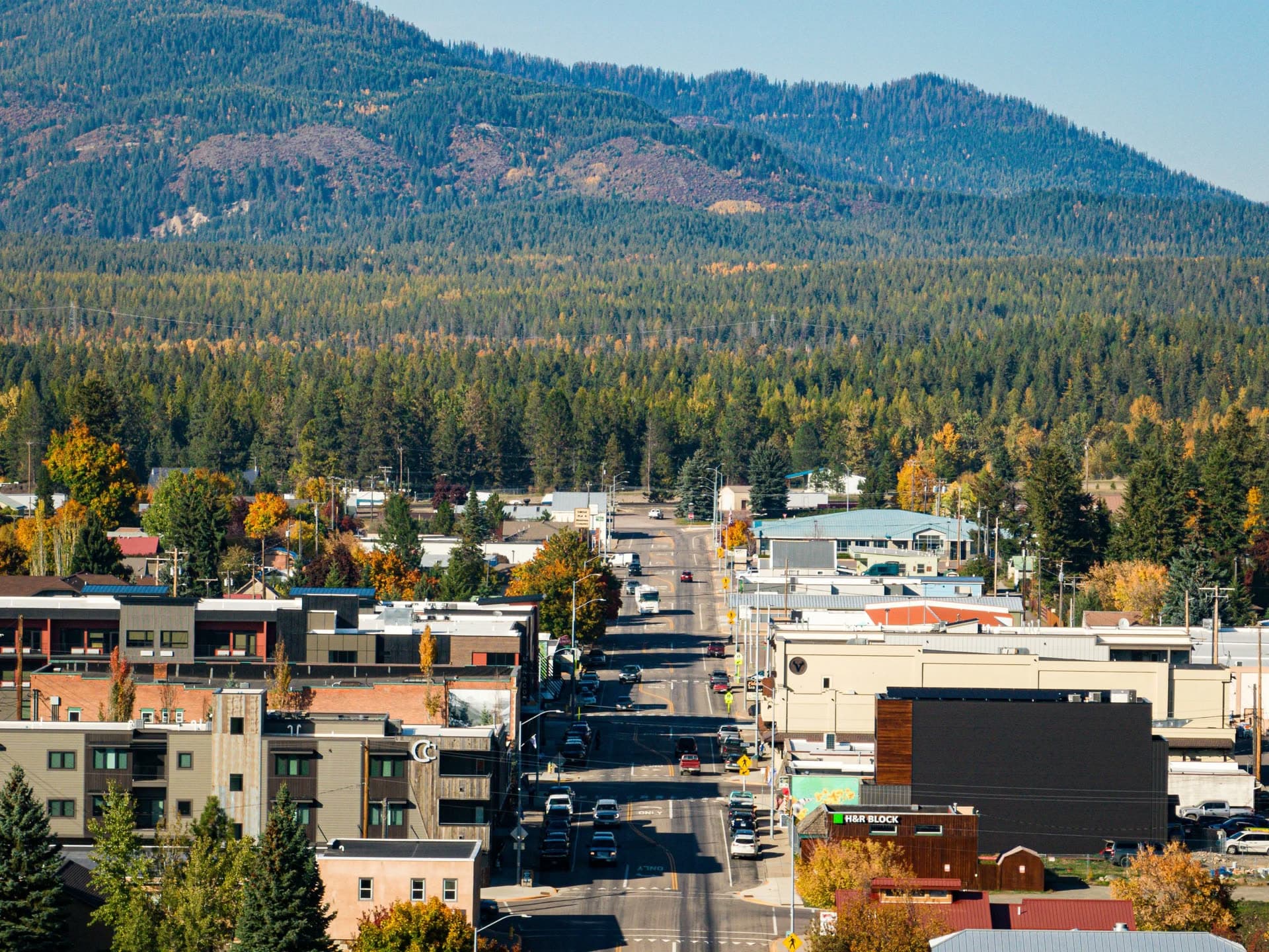 View of Columbia Falls, Montana